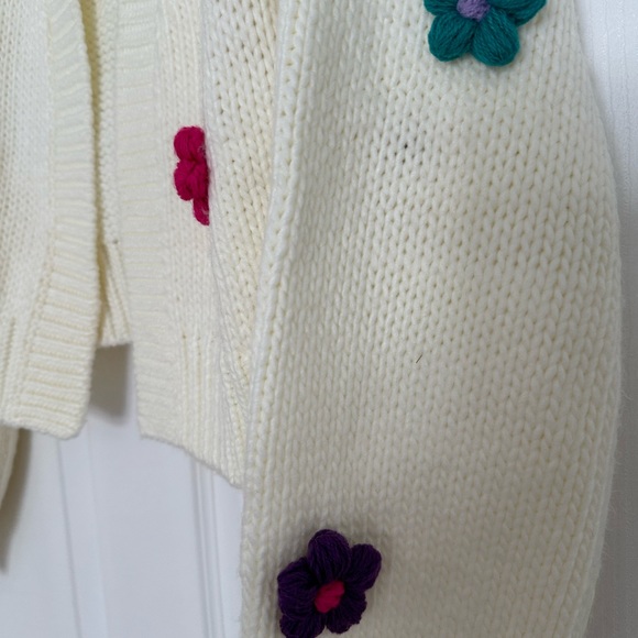 Floral knit crop sweater xs/s - Picture 4 of 5